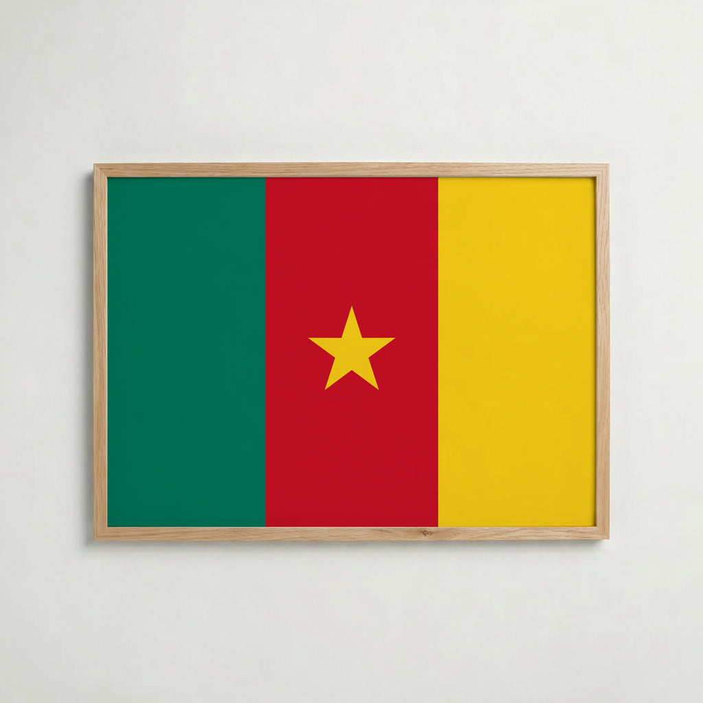 Cameroon National Flag Poster – poster väggdekoration inredning – Affischer hos Bozetto