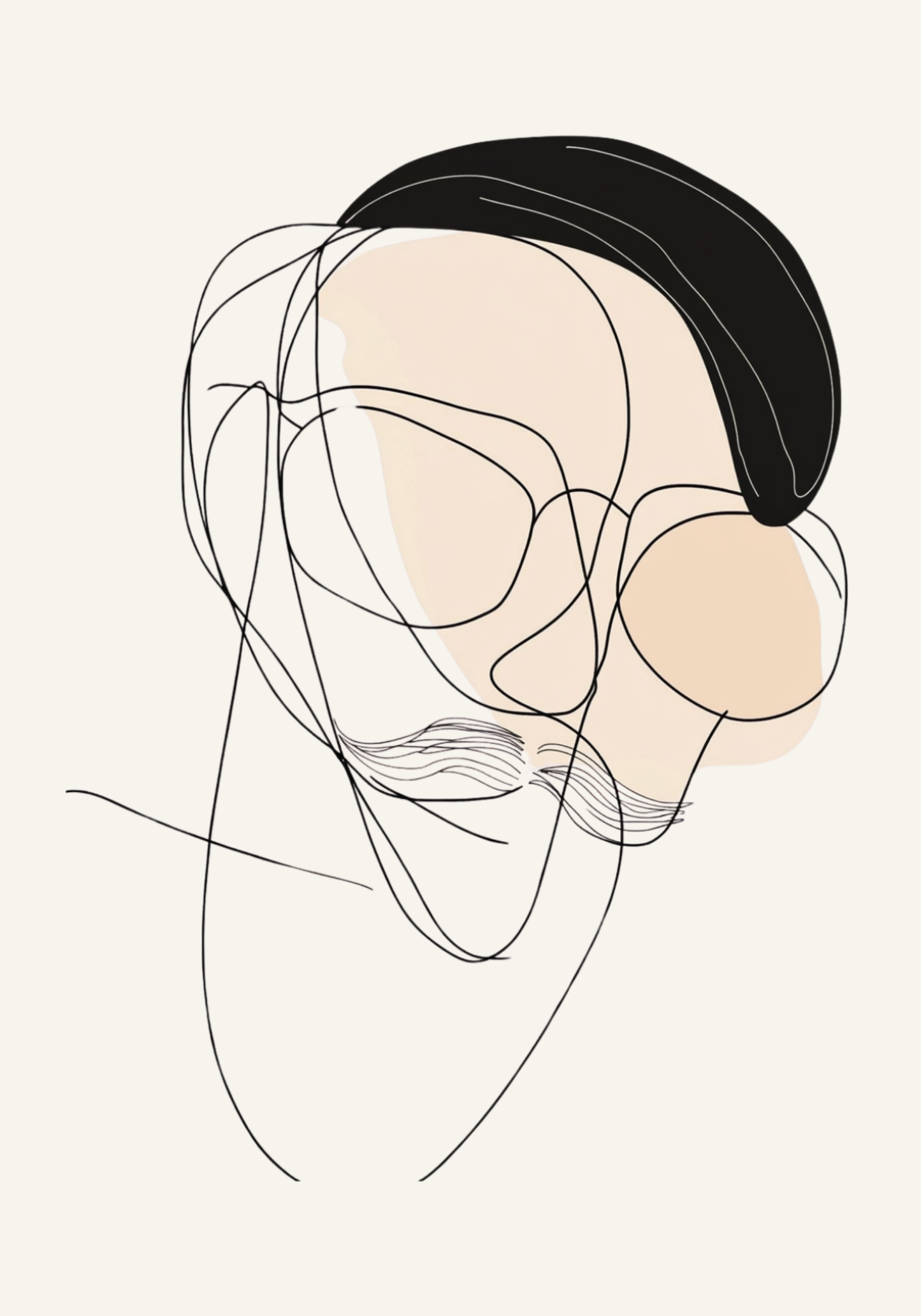 Abstract Bearded Man Poster