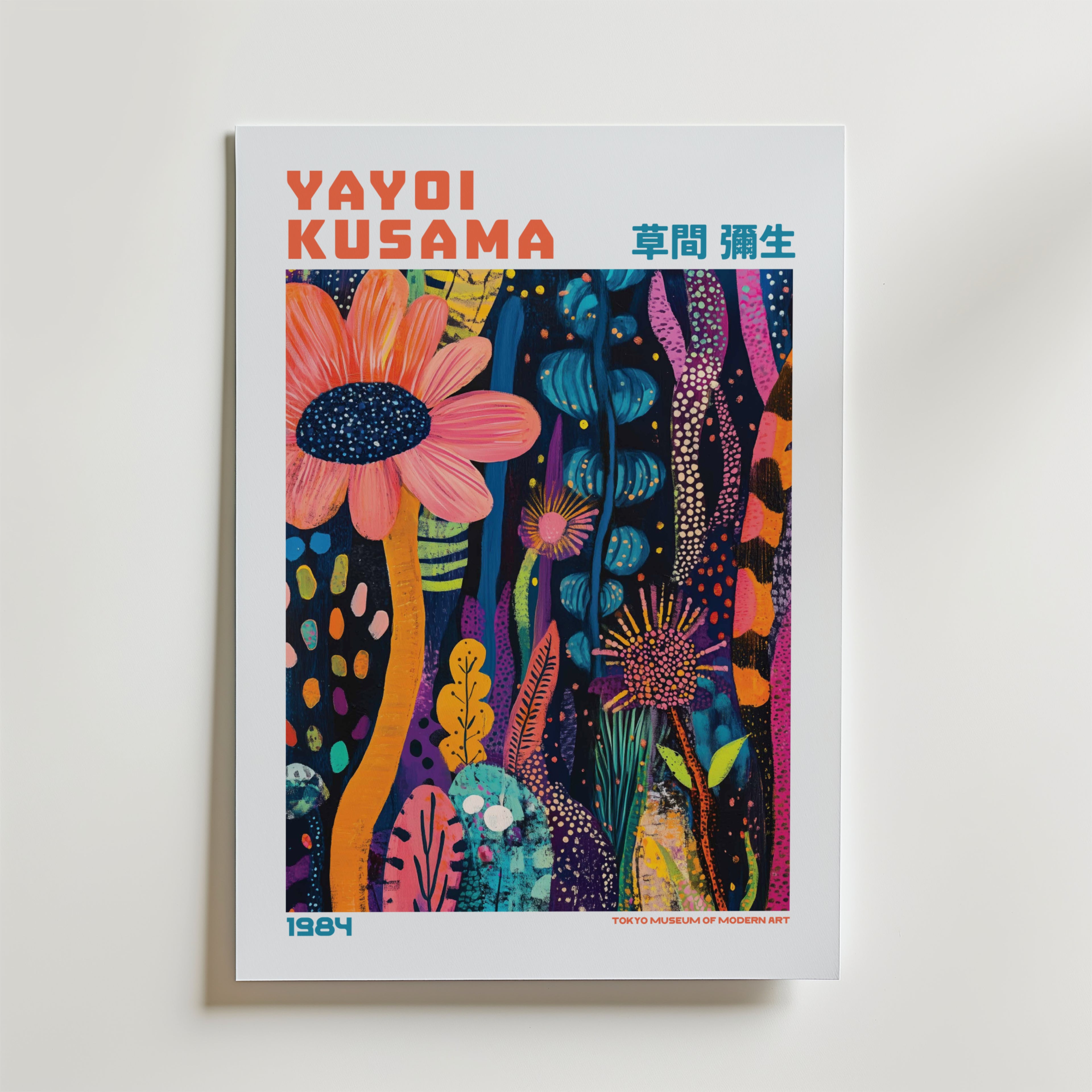Yayoi Kusama Midnight Floral Rhythm Poster