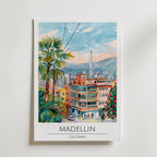Medellín Skyline & Color District Poster