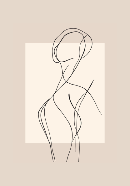 Curvy Line Art Woman Poster