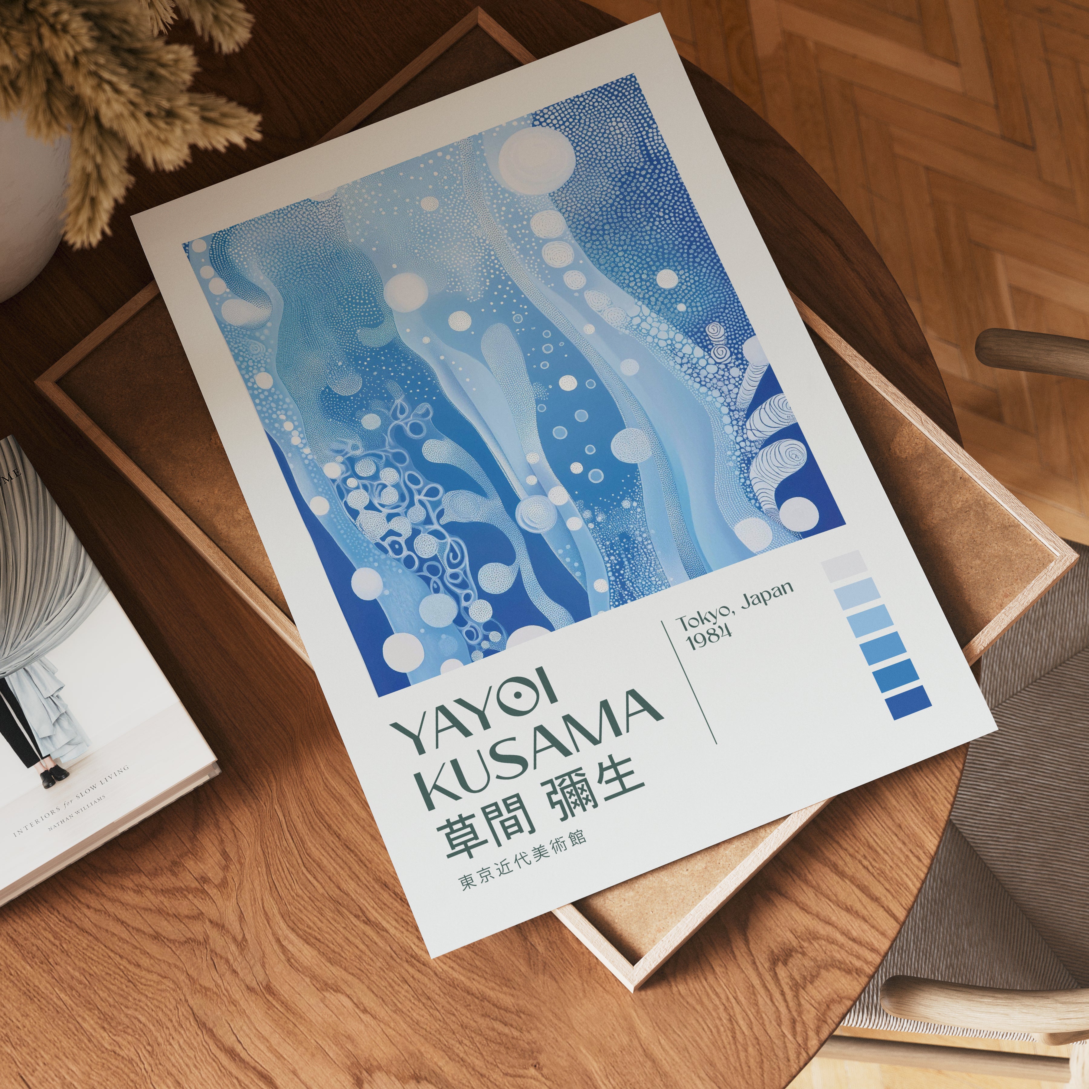 Yayoi Kusama Blue Infinite Flow Poster