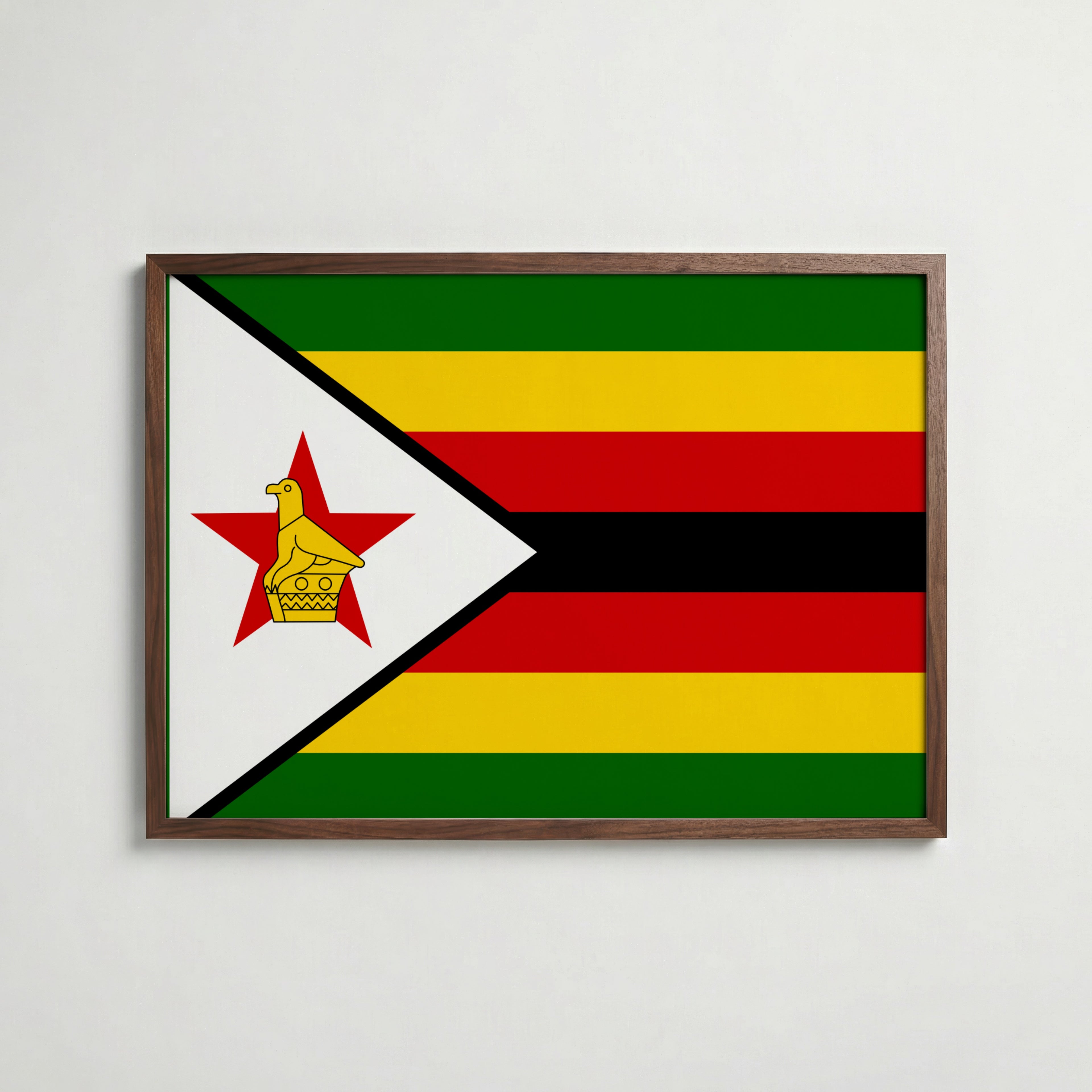 Zimbabwe National Flag Poster poster – väggdekoration för hemmet – köp hos Bozetto