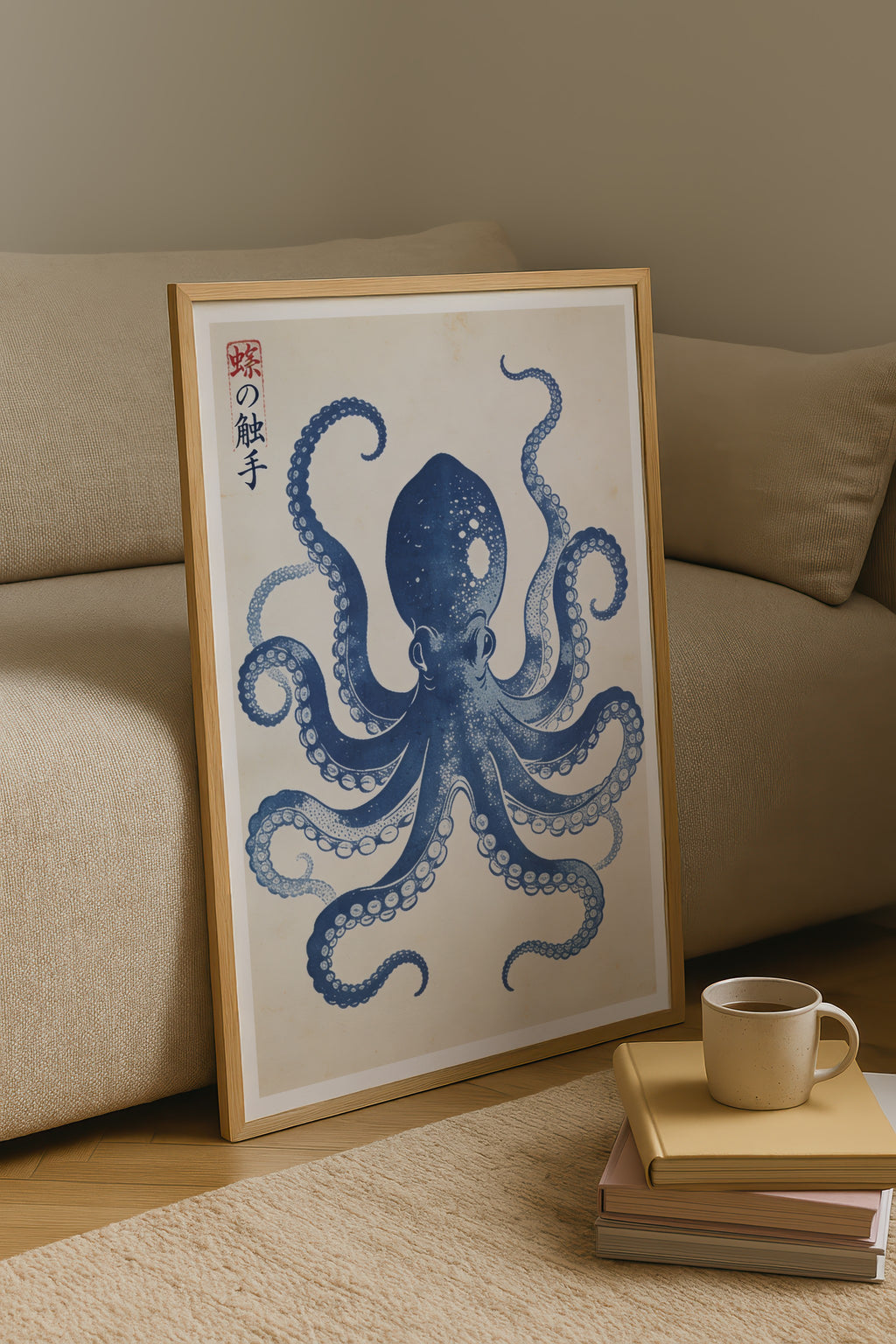 Indigo Octopus Poster affisch – köp poster online – Bozetto väggdekoration