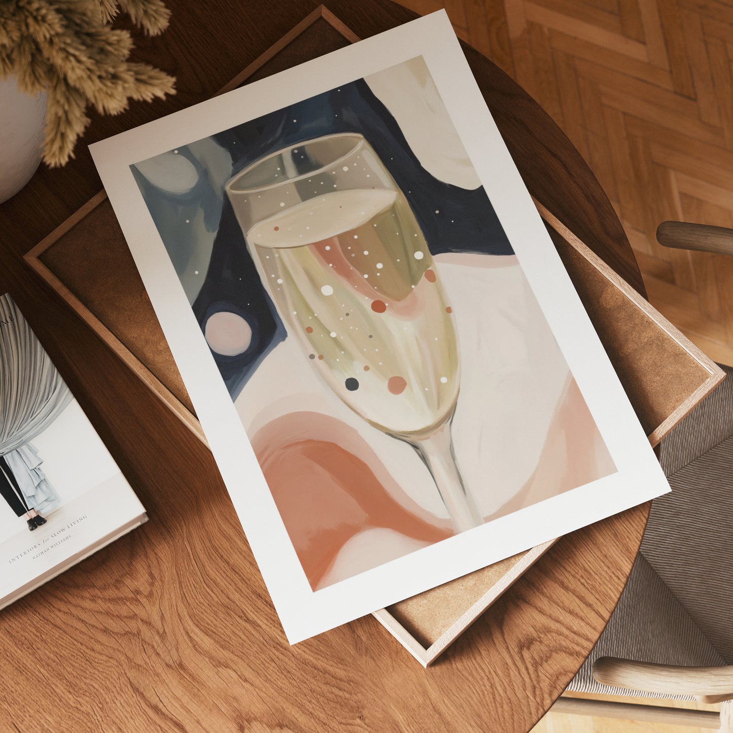 Champagne i rummet plakat