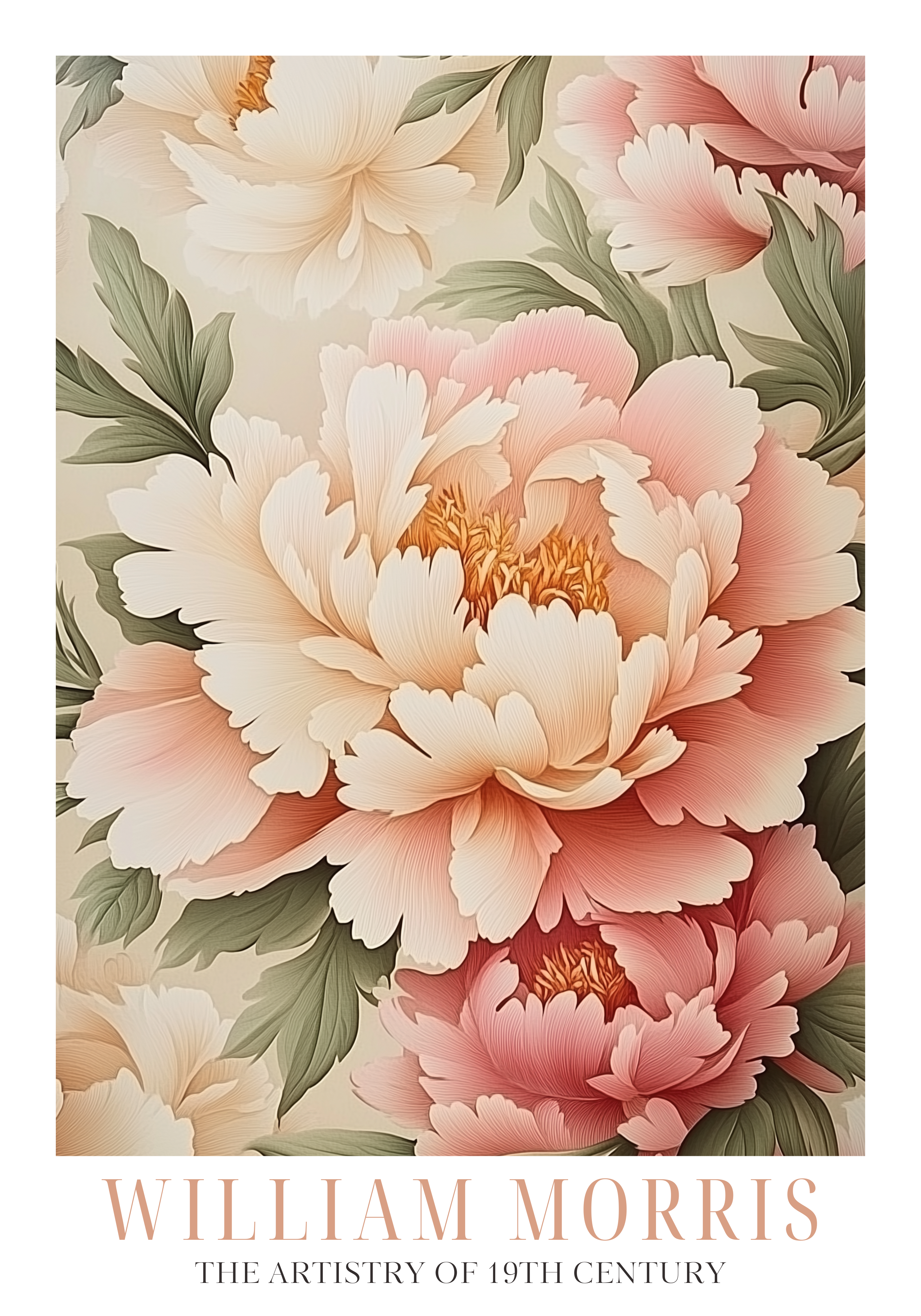 Pink Blossom Symmetry William Morris Poster