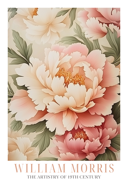Pink Blossom Symmetry William Morris Poster