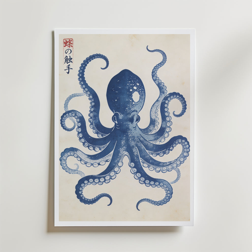 Indigo Octopus Poster affisch – poster till väggdekoration – köp online hos Bozetto
