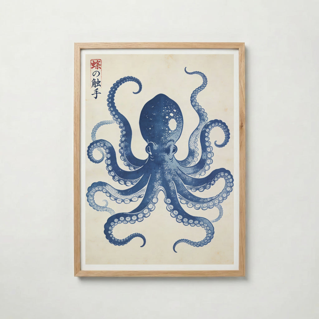 Indigo Octopus Poster poster – väggdekoration för hemmet – köp hos Bozetto
