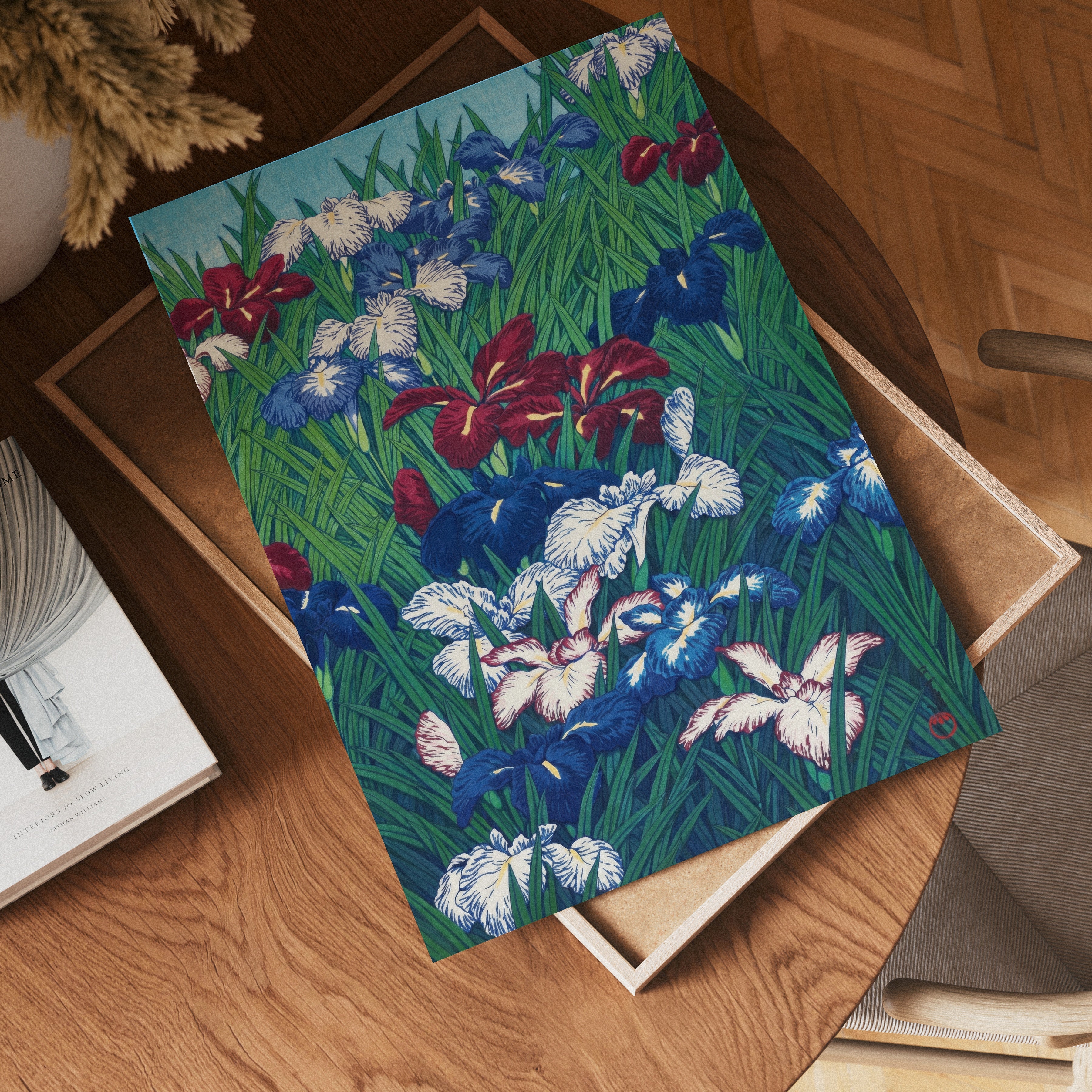 Ayame (Iris) Kawase Hasui – köp affisch till hemmet – Bozetto väggdekoration