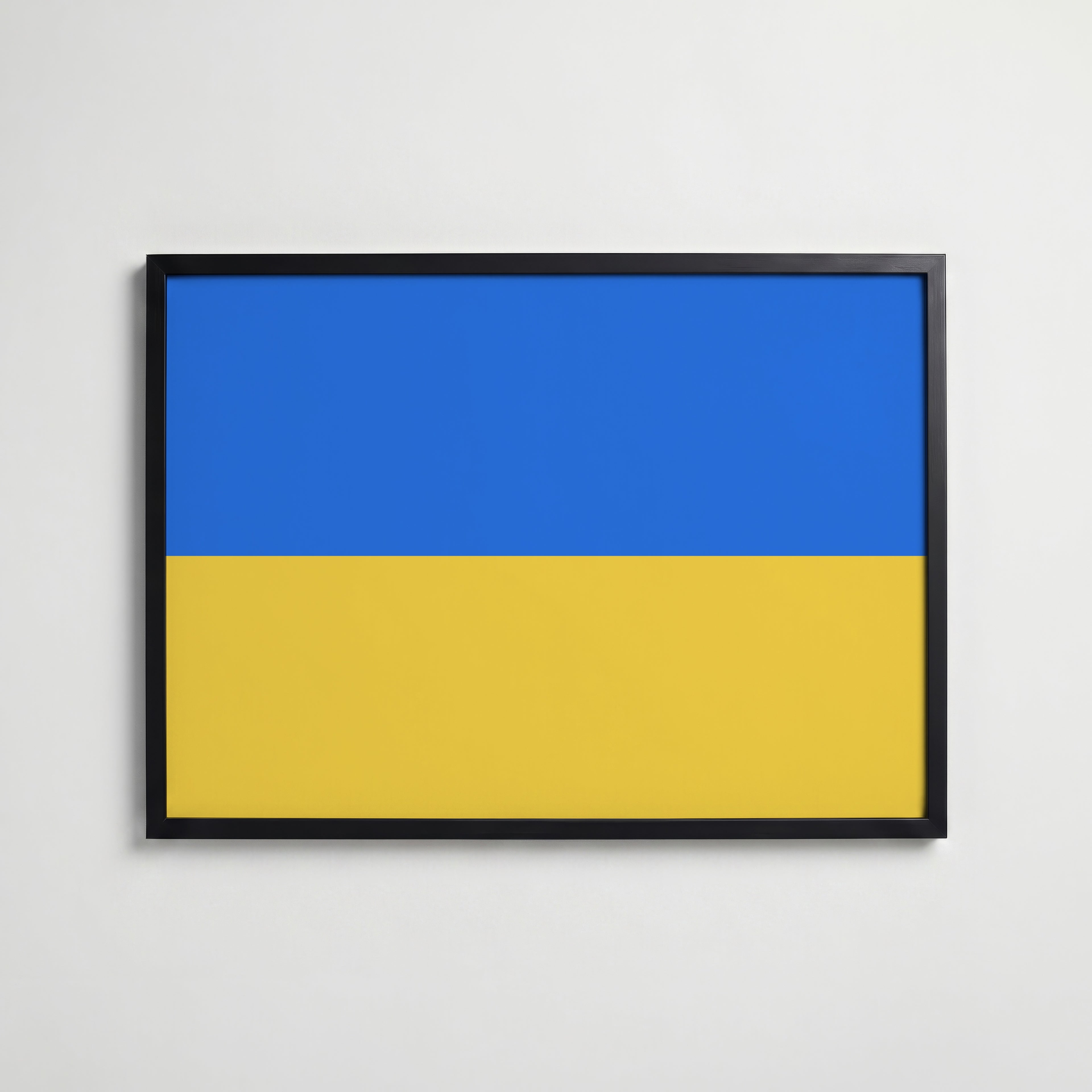 Ukraine National Flag Poster i svart ram – stilren konsttryck som väggdekor från Bozetto