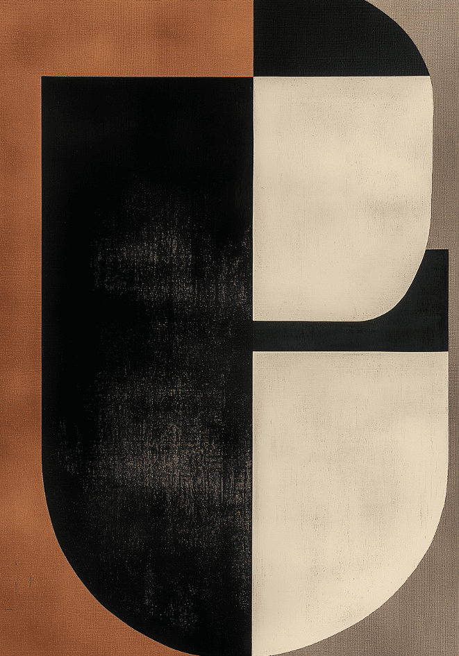 Abstract Brown Shapes No.2 Poster
