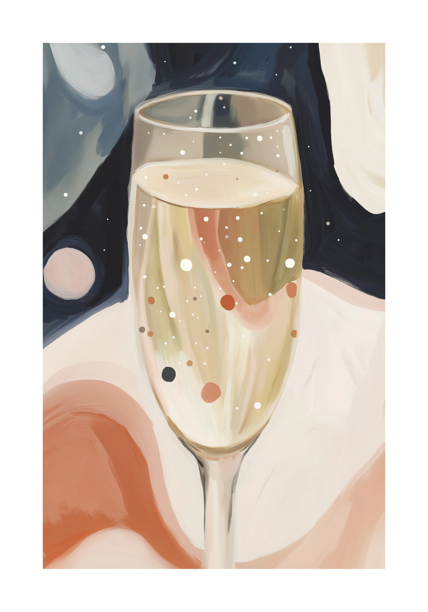 Champagne i rummet plakat
