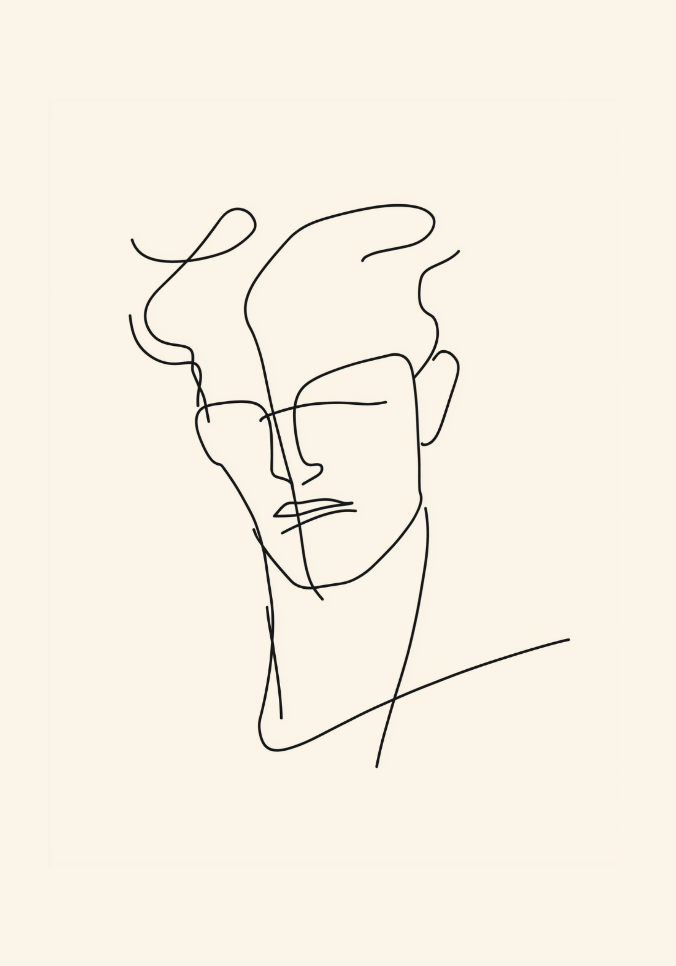 Modern Line Art Man Poster