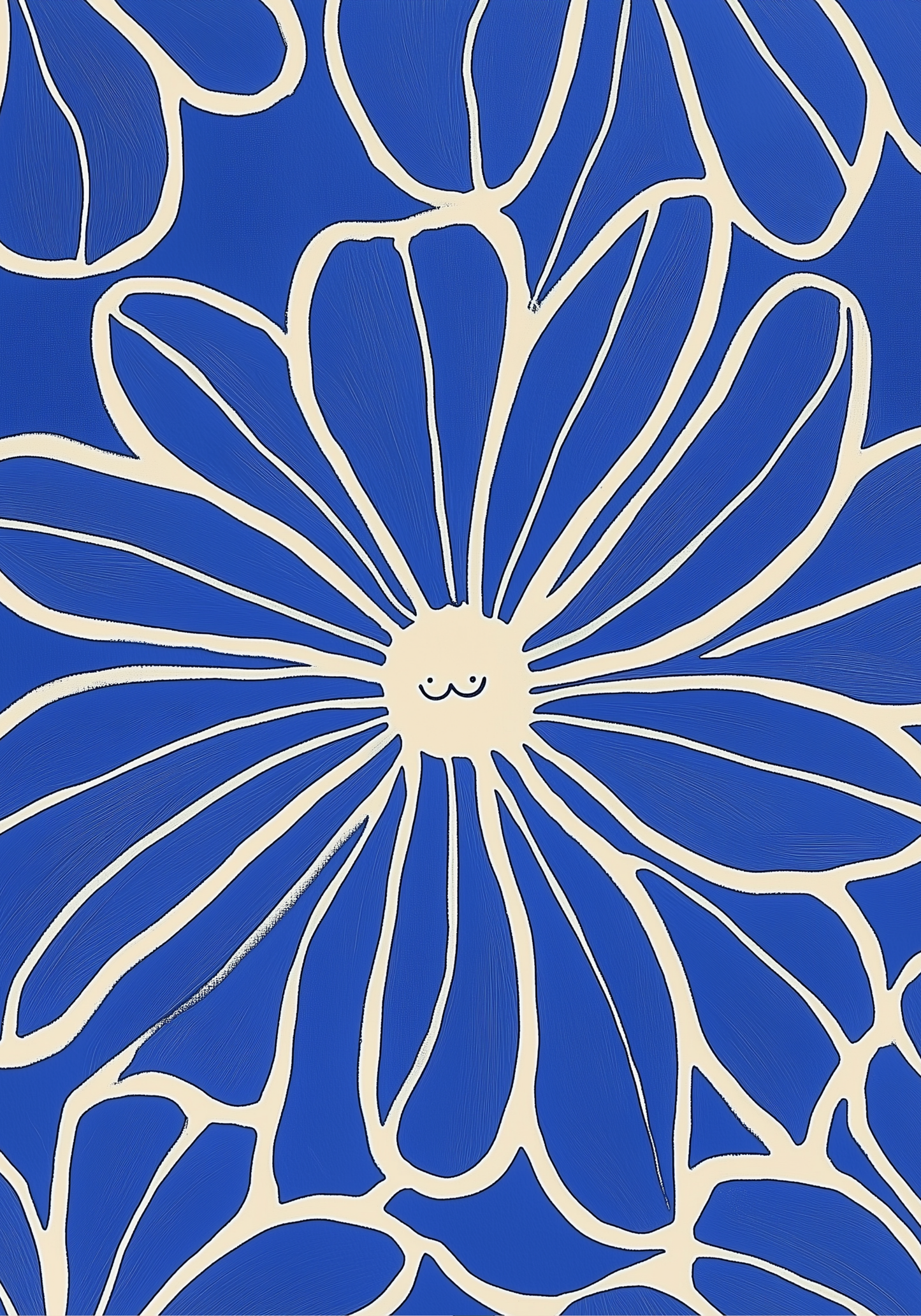 Glad Blå Blomst Plakat