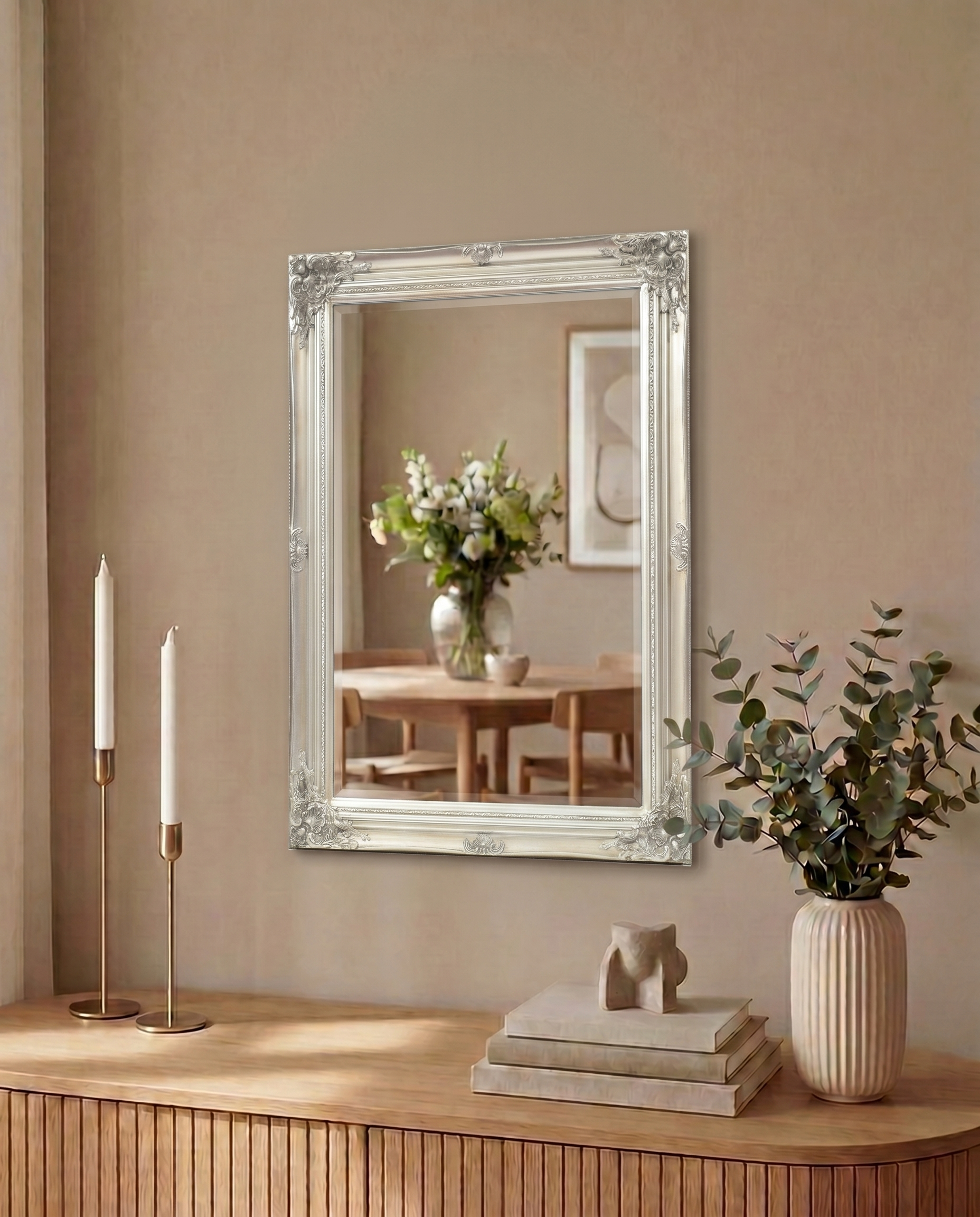 Silversjön – Antikspegel i Bologna silver 50 × 70 cm