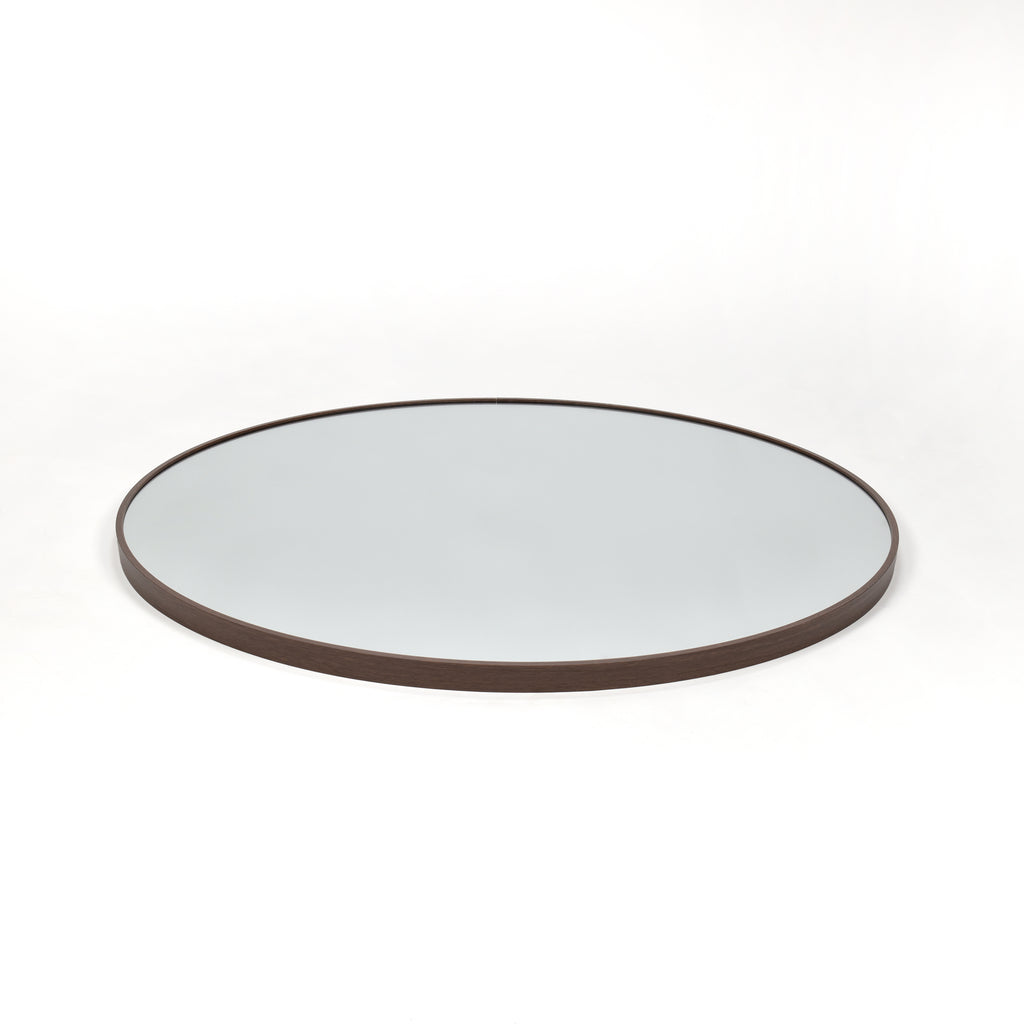 Spegel Rund Valnöt Deluxe  80 cm
