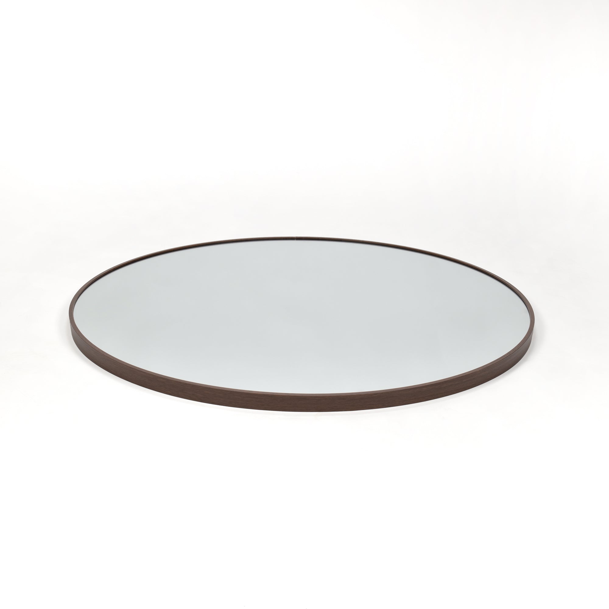 Spegel Rund Valnöt Deluxe  80 cm