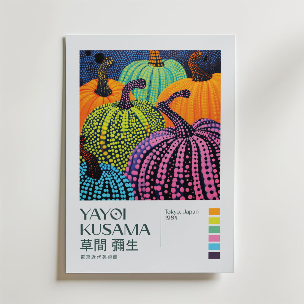 Yayoi Kusama Colorful Pumpkin Cluster Poster