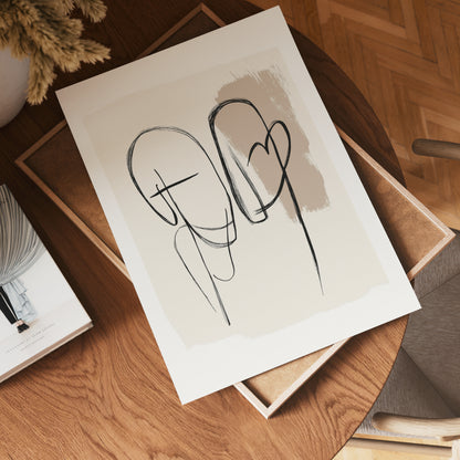 Minimal Heart Connection Poster