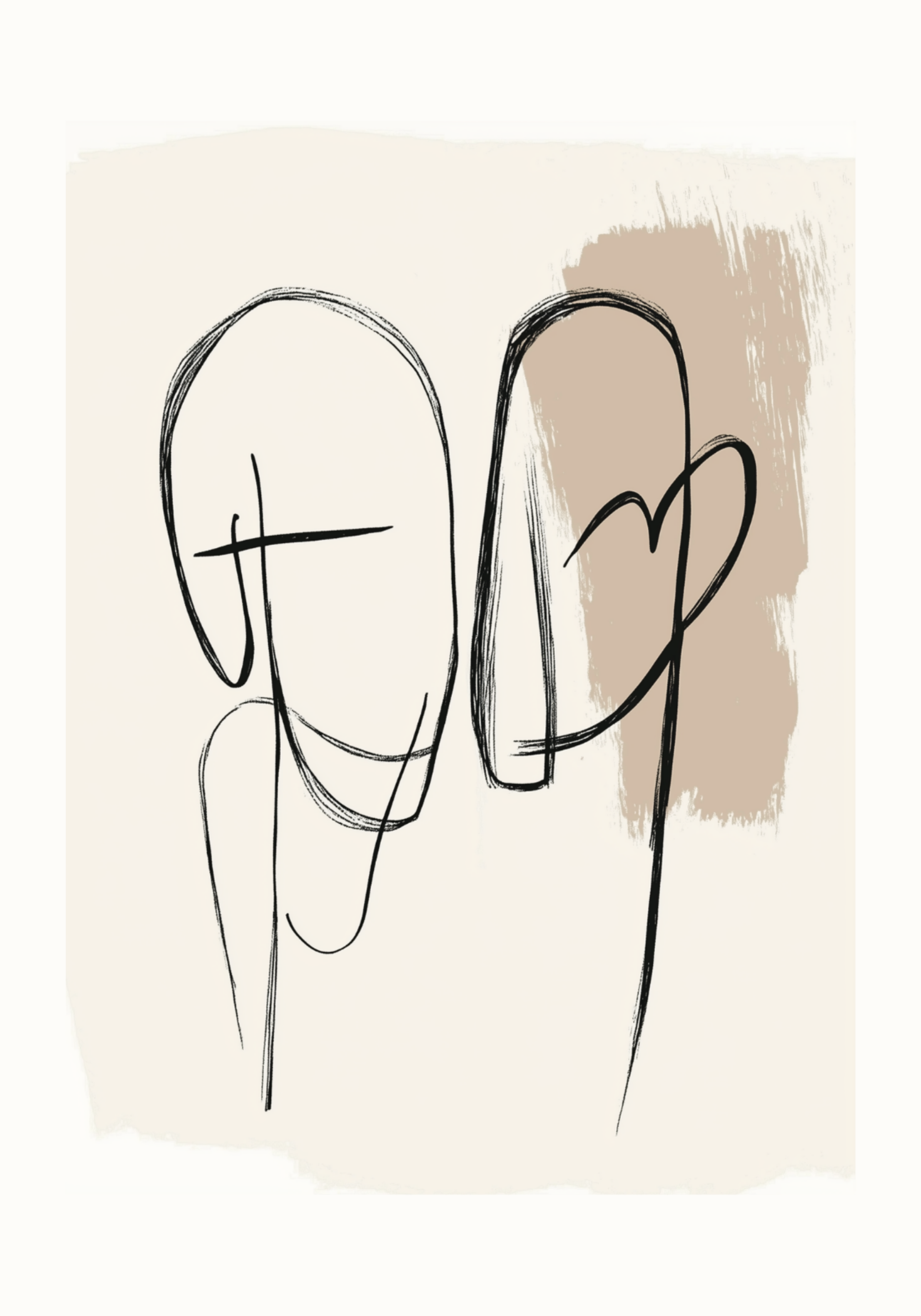 Minimal Heart Connection Poster