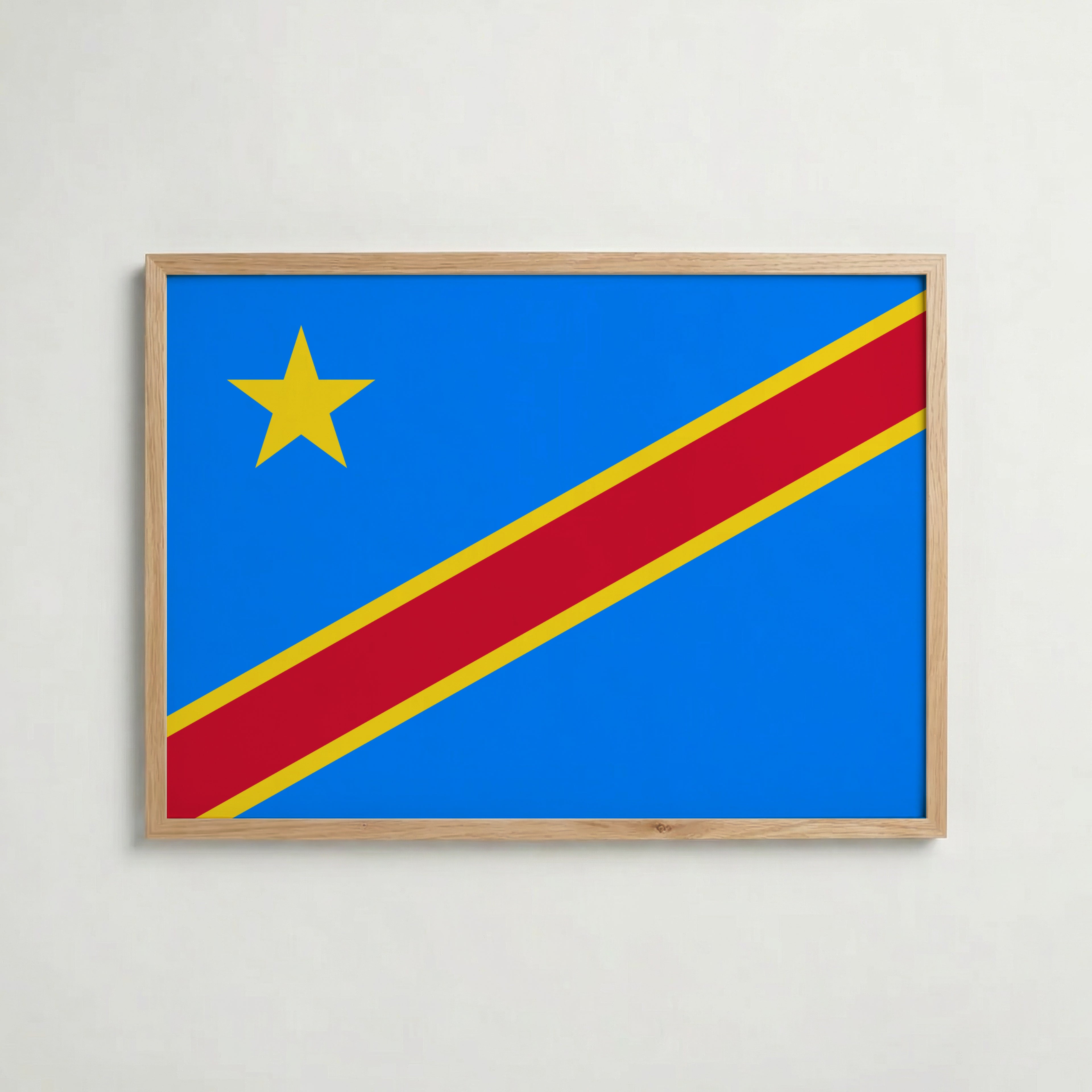 DR Congo National Flag Poster i ekram – inramad konsttryck för stilren inredning hos Bozetto