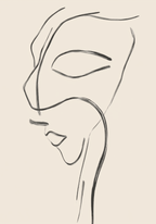 Elegant Line Art Face Poster