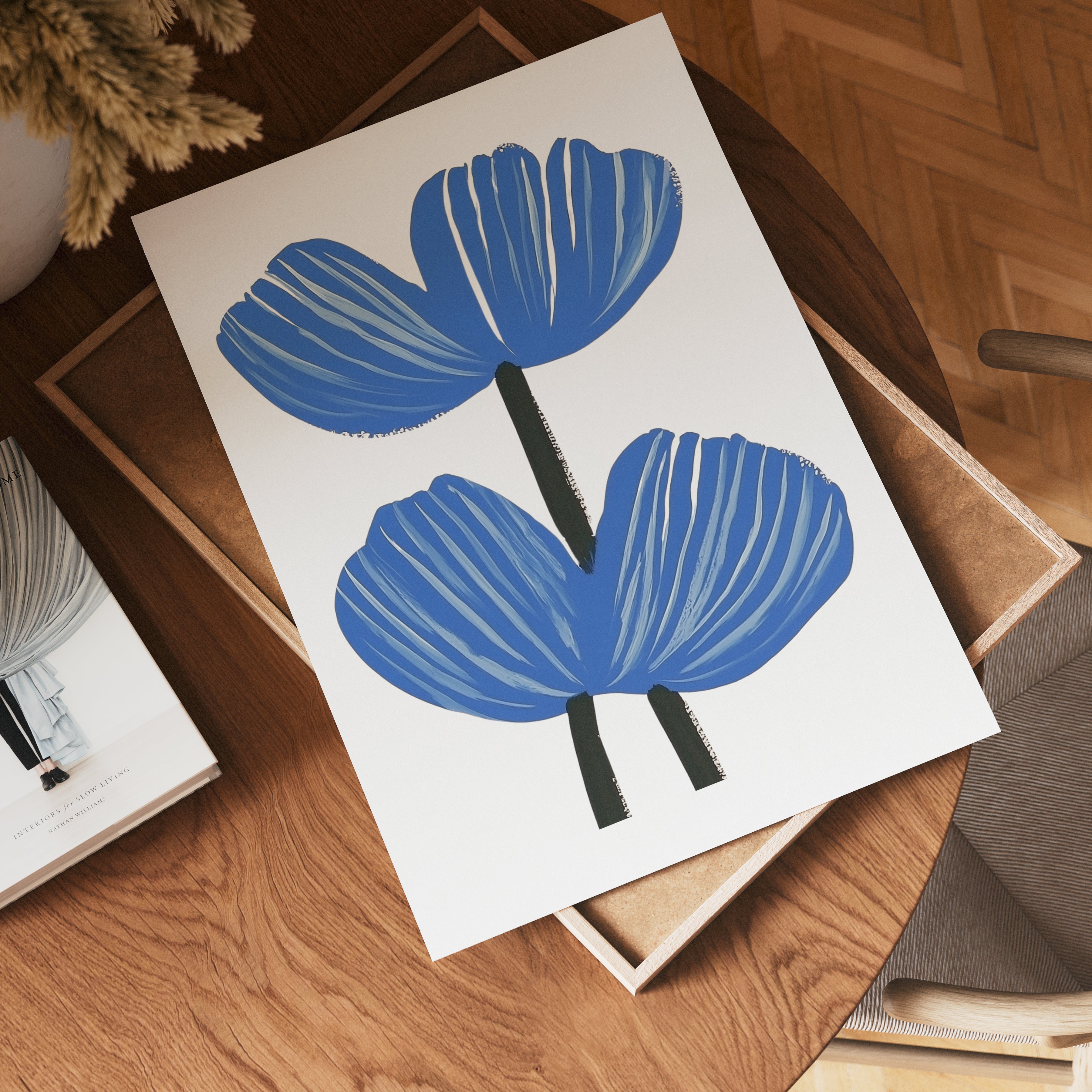 Blue floral Poster