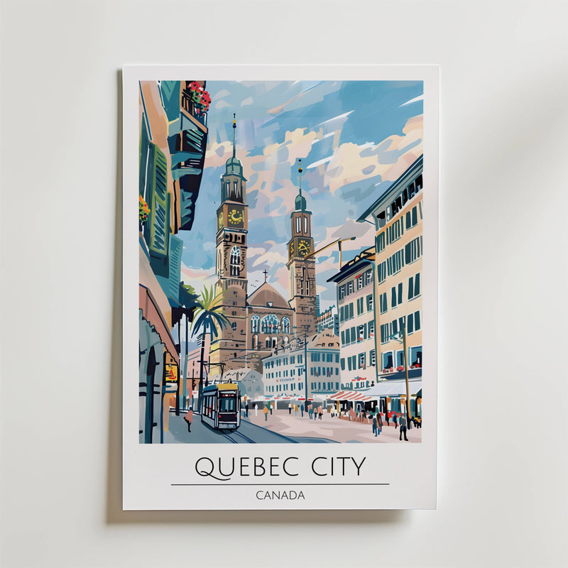 Quebec City Old Town Vista Poster