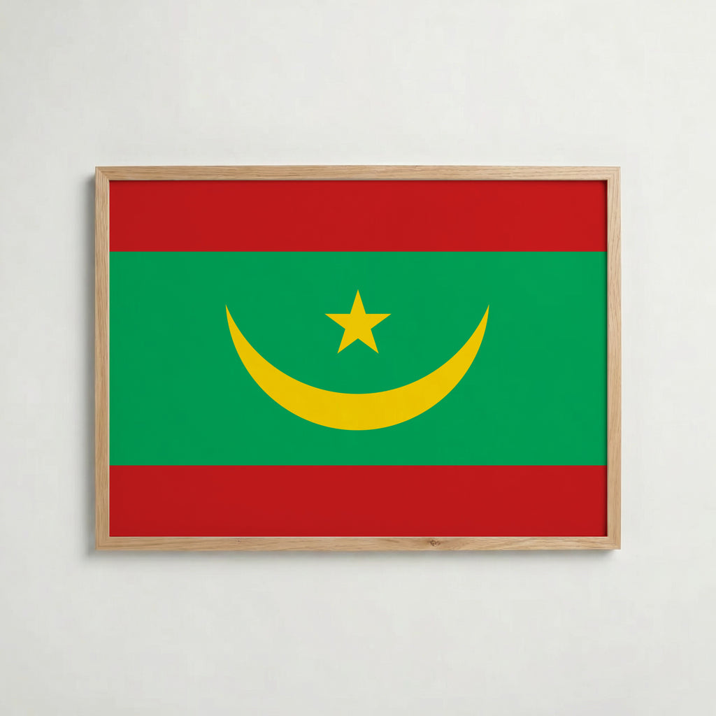 Mauritania National Flag Poster – poster väggdekoration inredning – Affischer hos Bozetto
