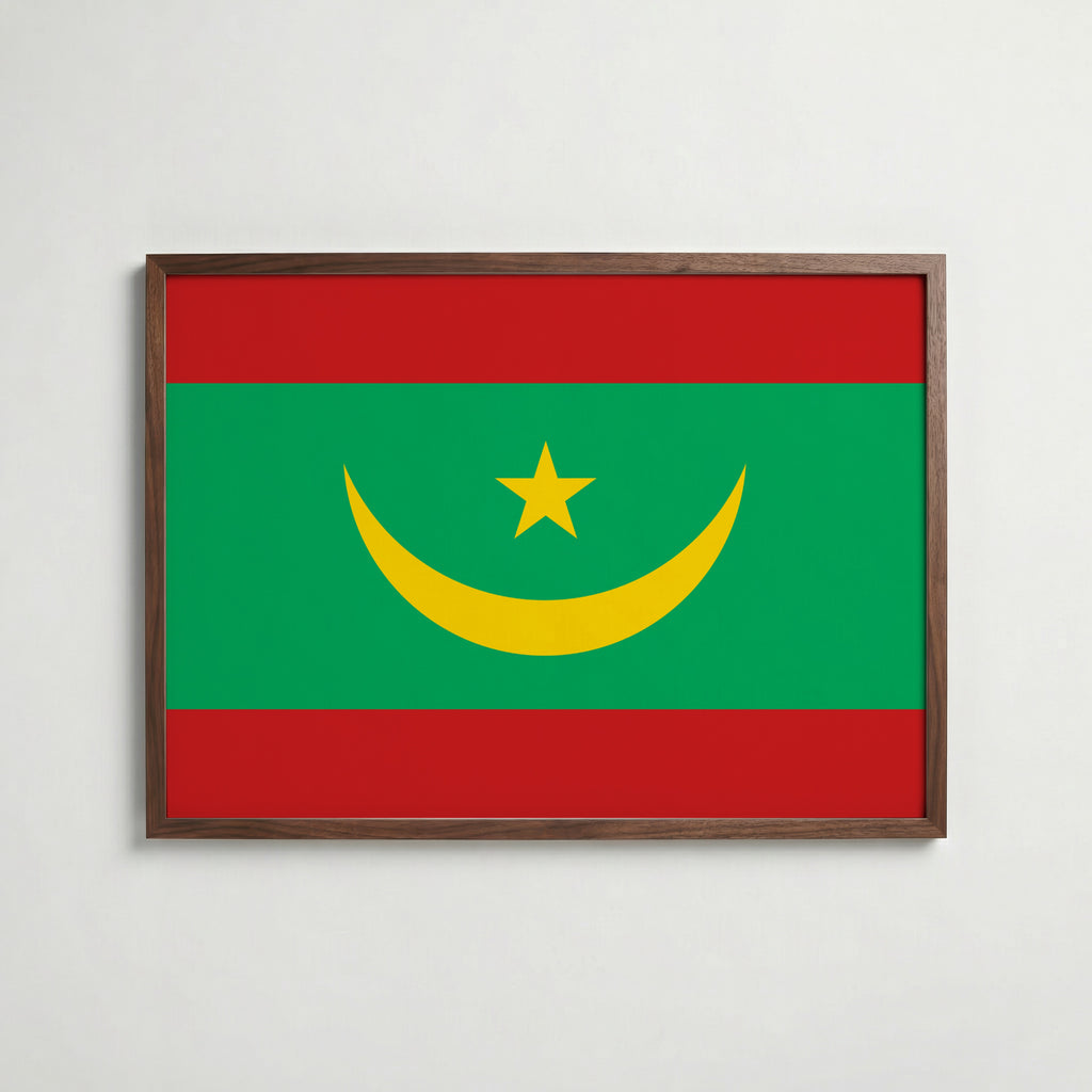 Mauritania National Flag Poster poster – väggdekoration för hemmet – köp hos Bozetto