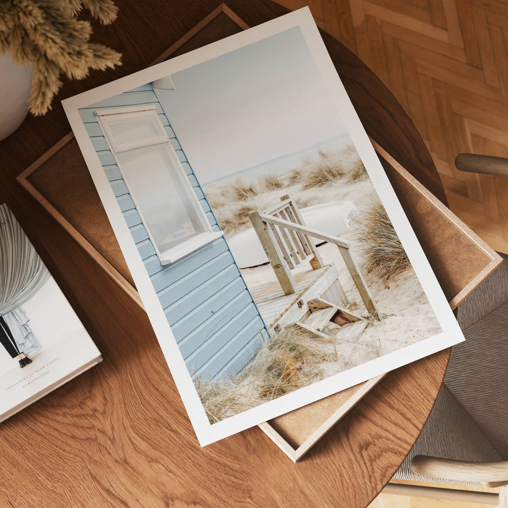 Blue Beach Cabin Poster