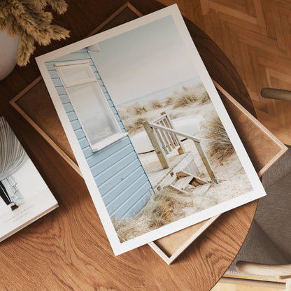 Blue Beach Cabin Poster