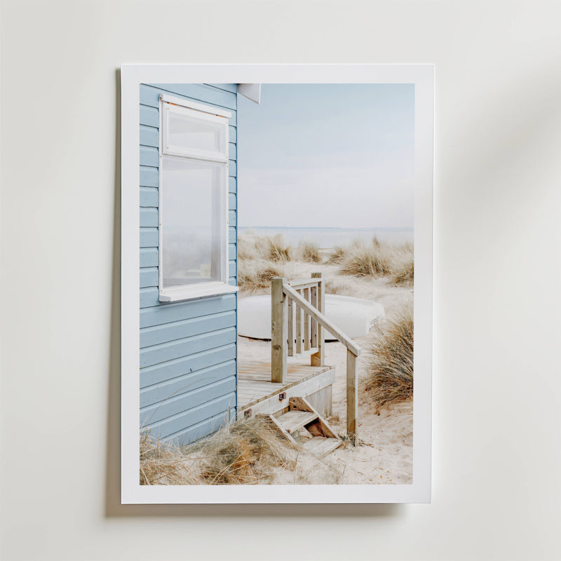 Blue Beach Cabin Poster