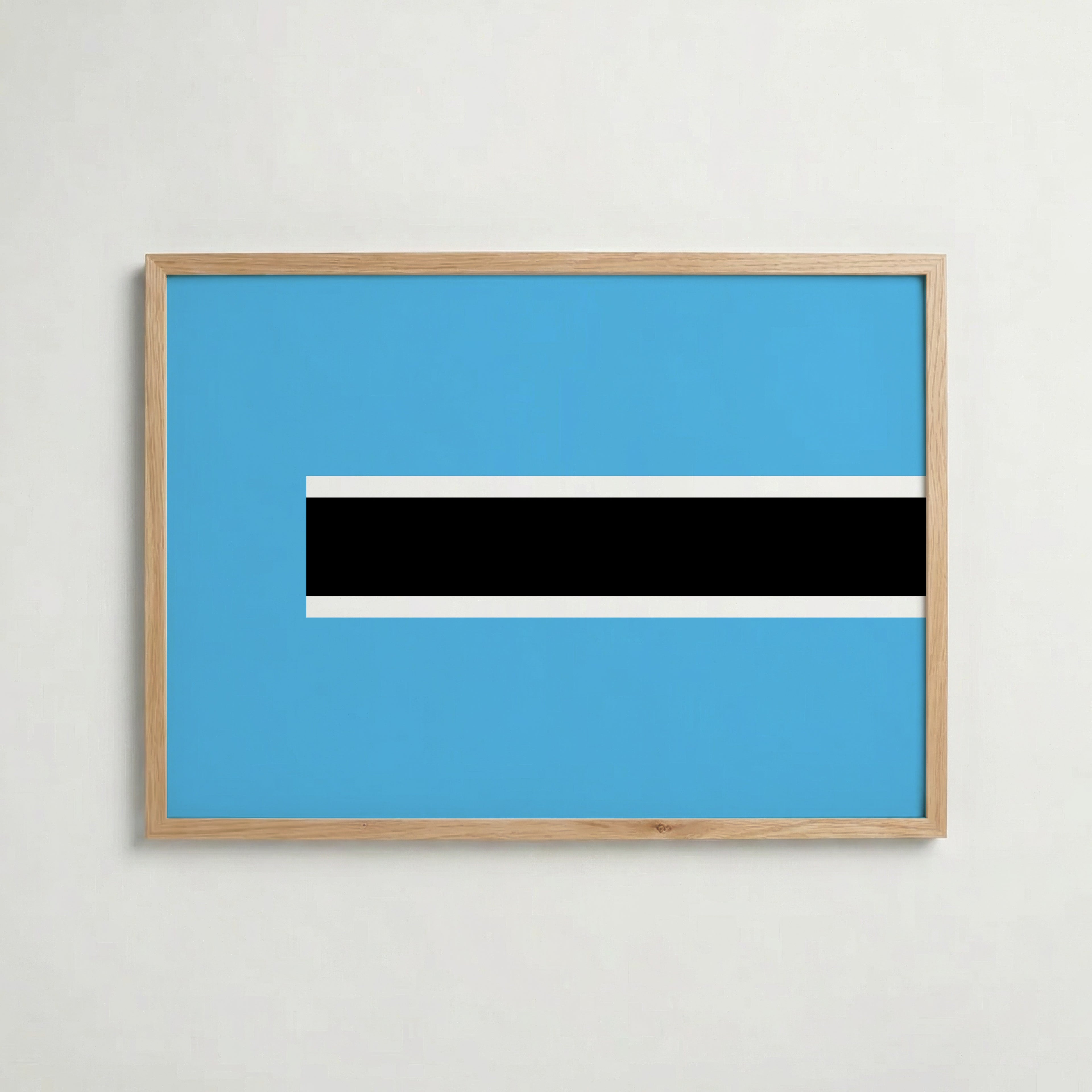 Botswana National Flag Poster i ekram – inramad konsttryck för stilren inredning hos Bozetto