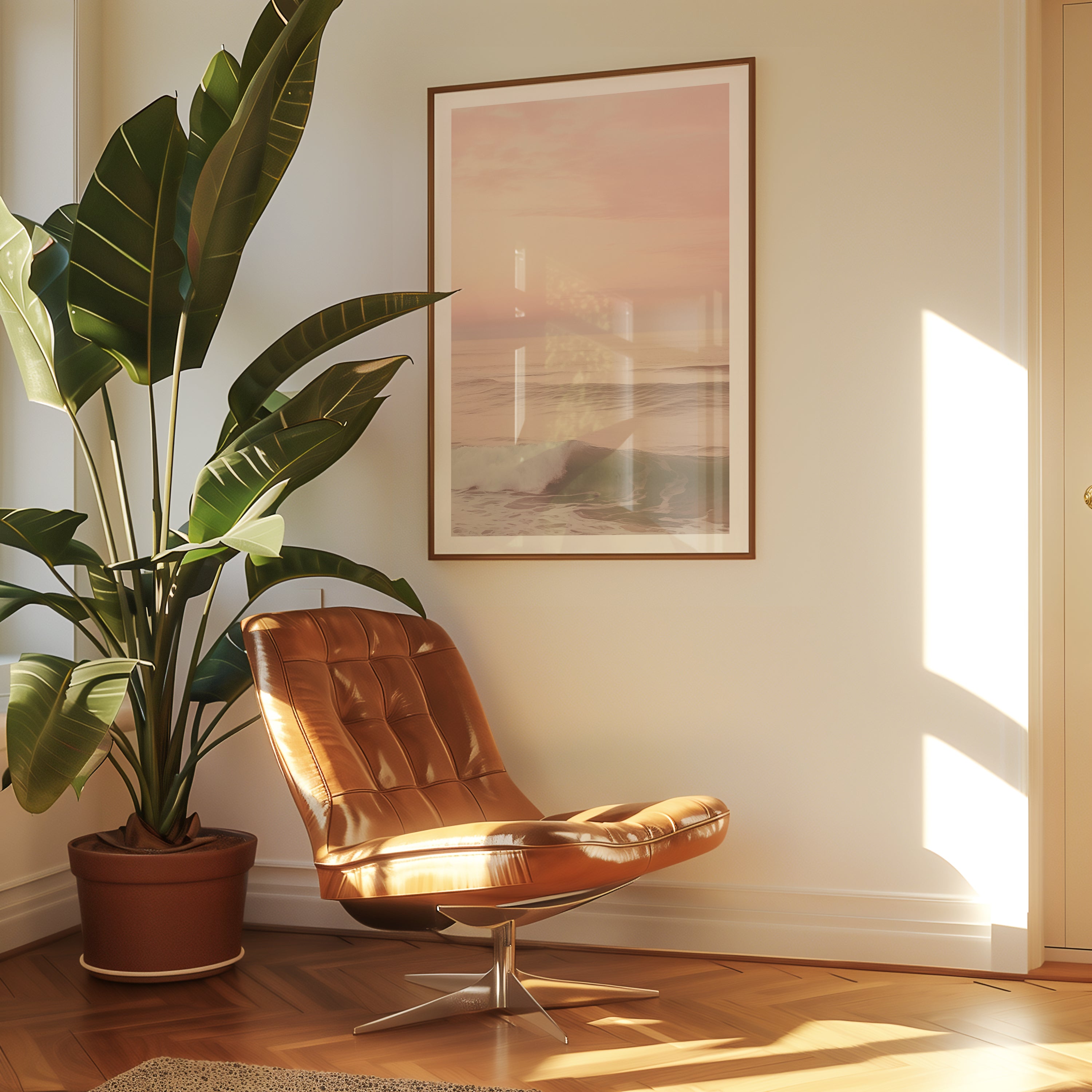 Soft Pink Waves Poster