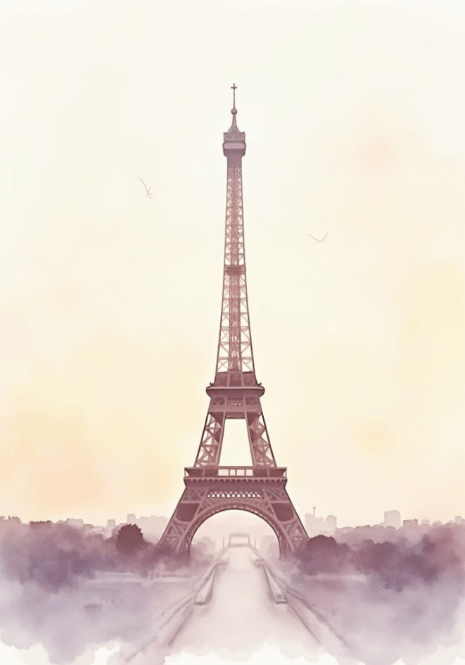 Painted Eiffel Tower Poster