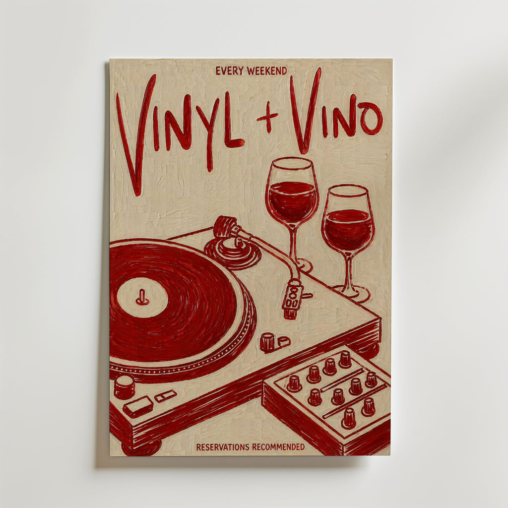 Vinyl & Vino Poster