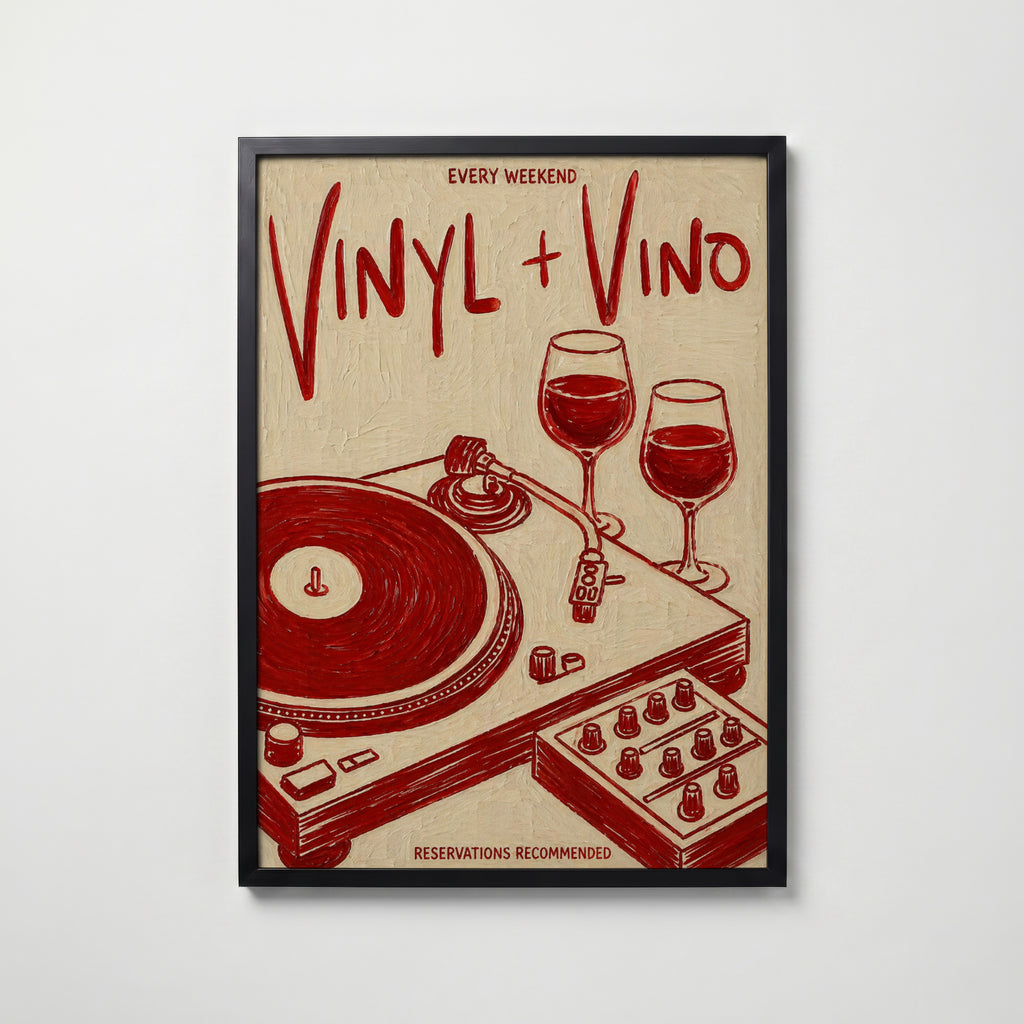 Vinyl & Vino Poster