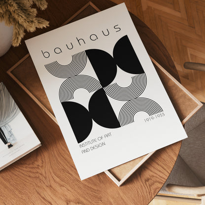Bauhaus Monochrome Pattern Poster