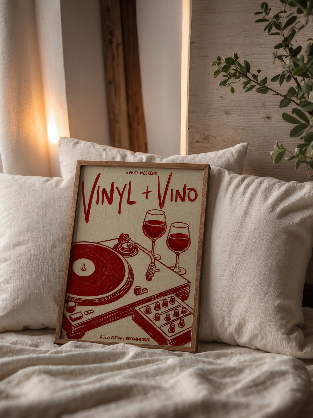 Vinyl & Vino Poster
