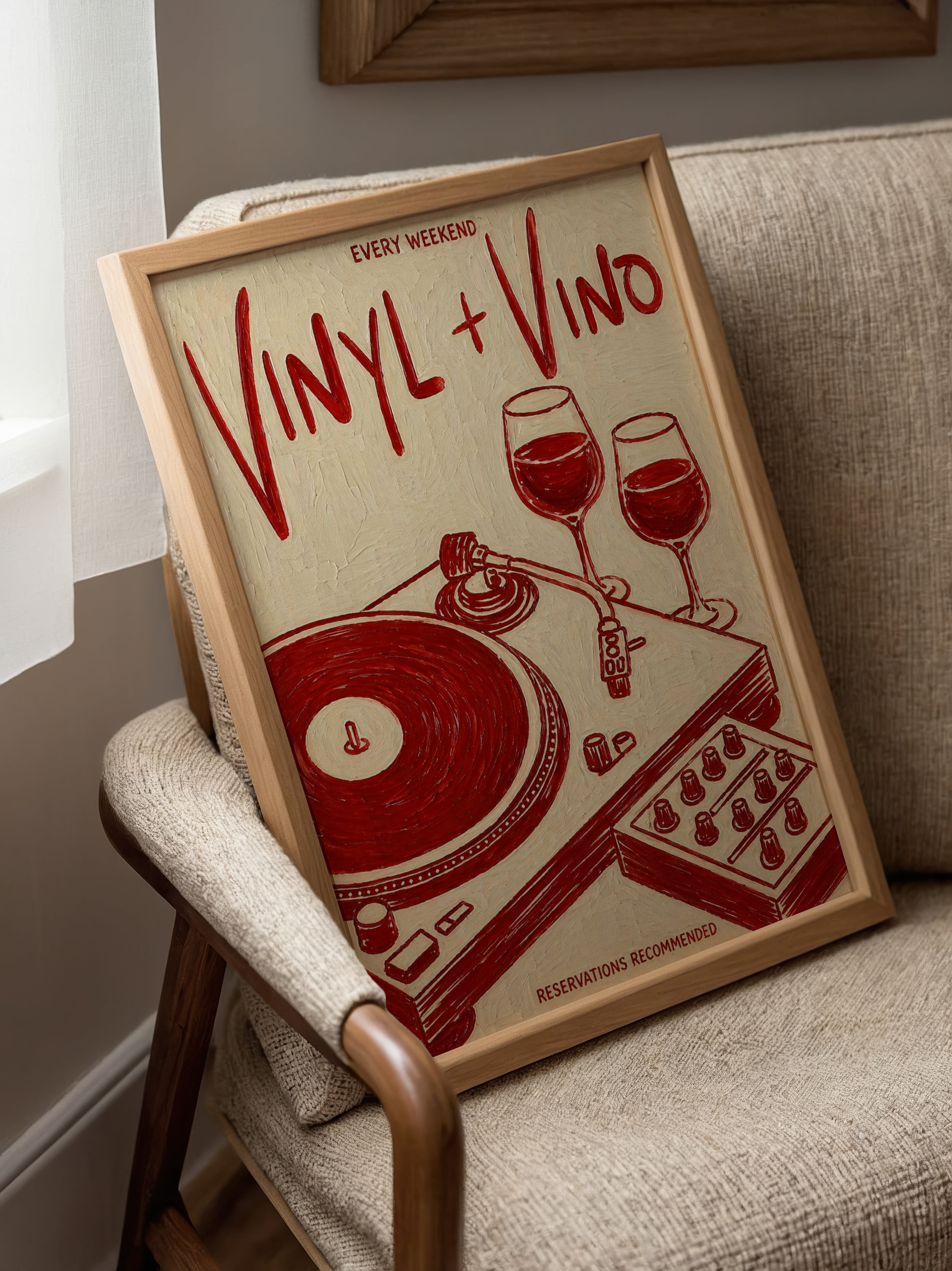 Vinyl & Vino Poster