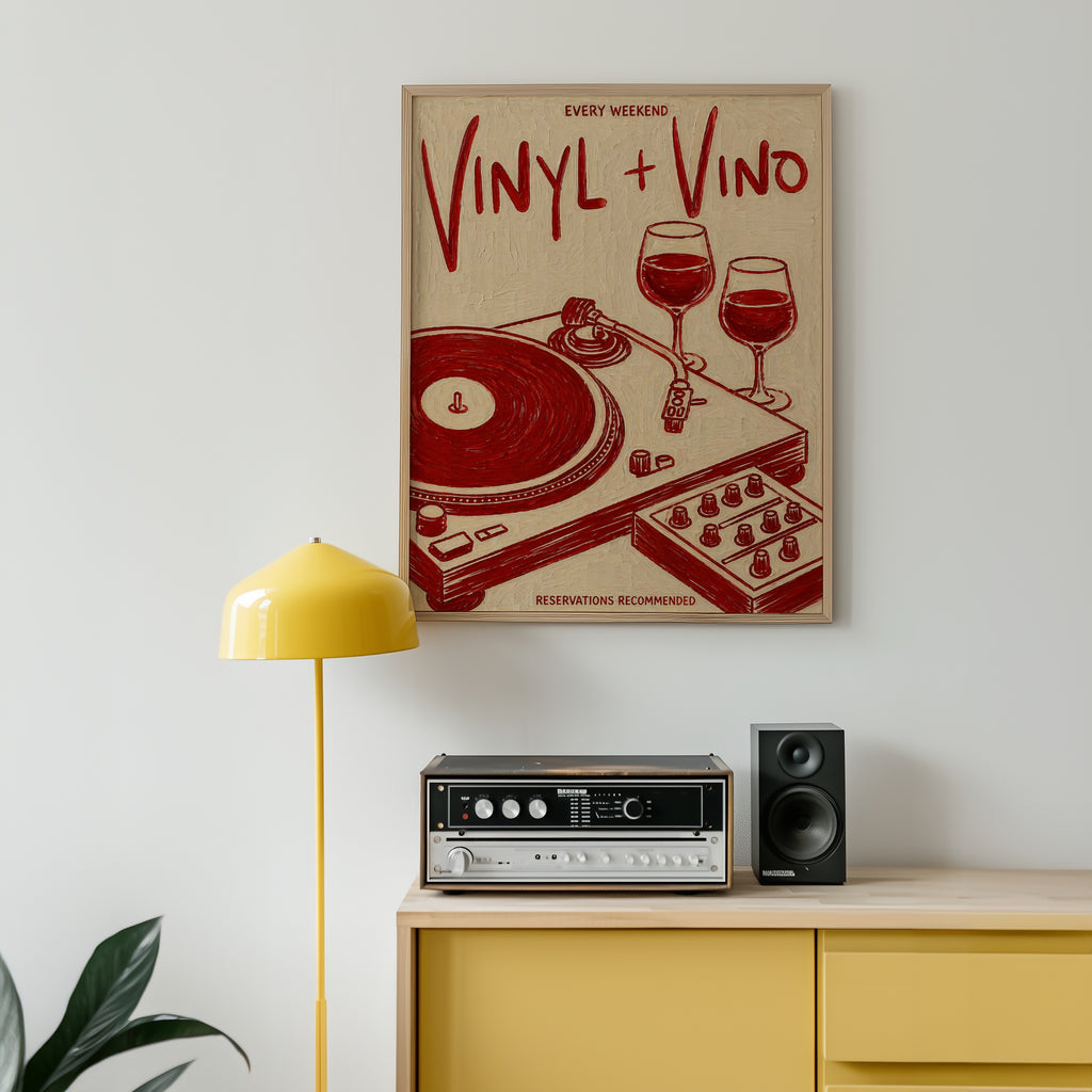 Vinyl & Vino Poster