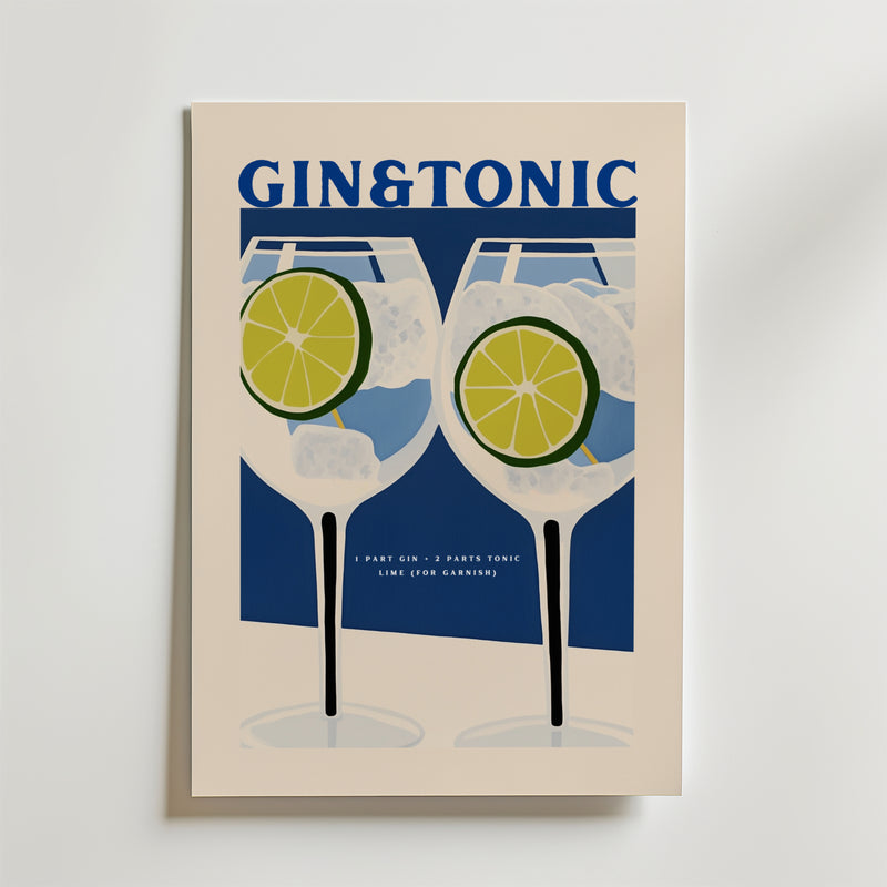 Gin & Tonic Cocktail Poster