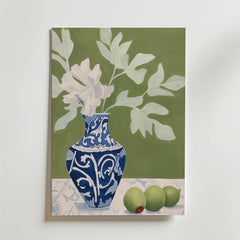 Blue Vase Still Life Poster