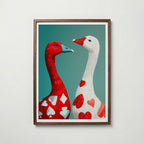 Heart & Spade Geese Poster affisch – stilren väggdekoration – Bozetto posters