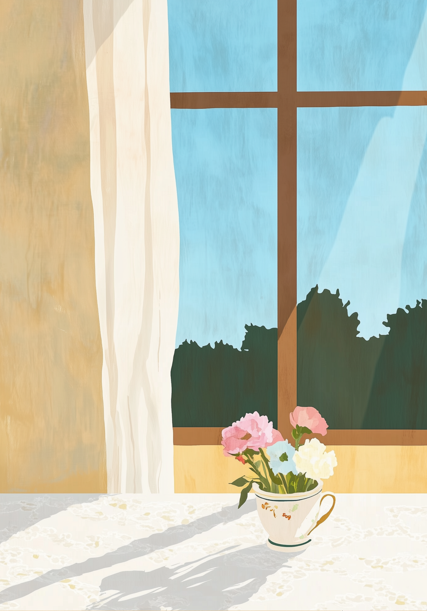 Vinduskop Blomsterplakat