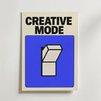 Creative Mode Poster – En minimalistisk poster med tydlig typografi och en grafisk symbol som för tankarna till