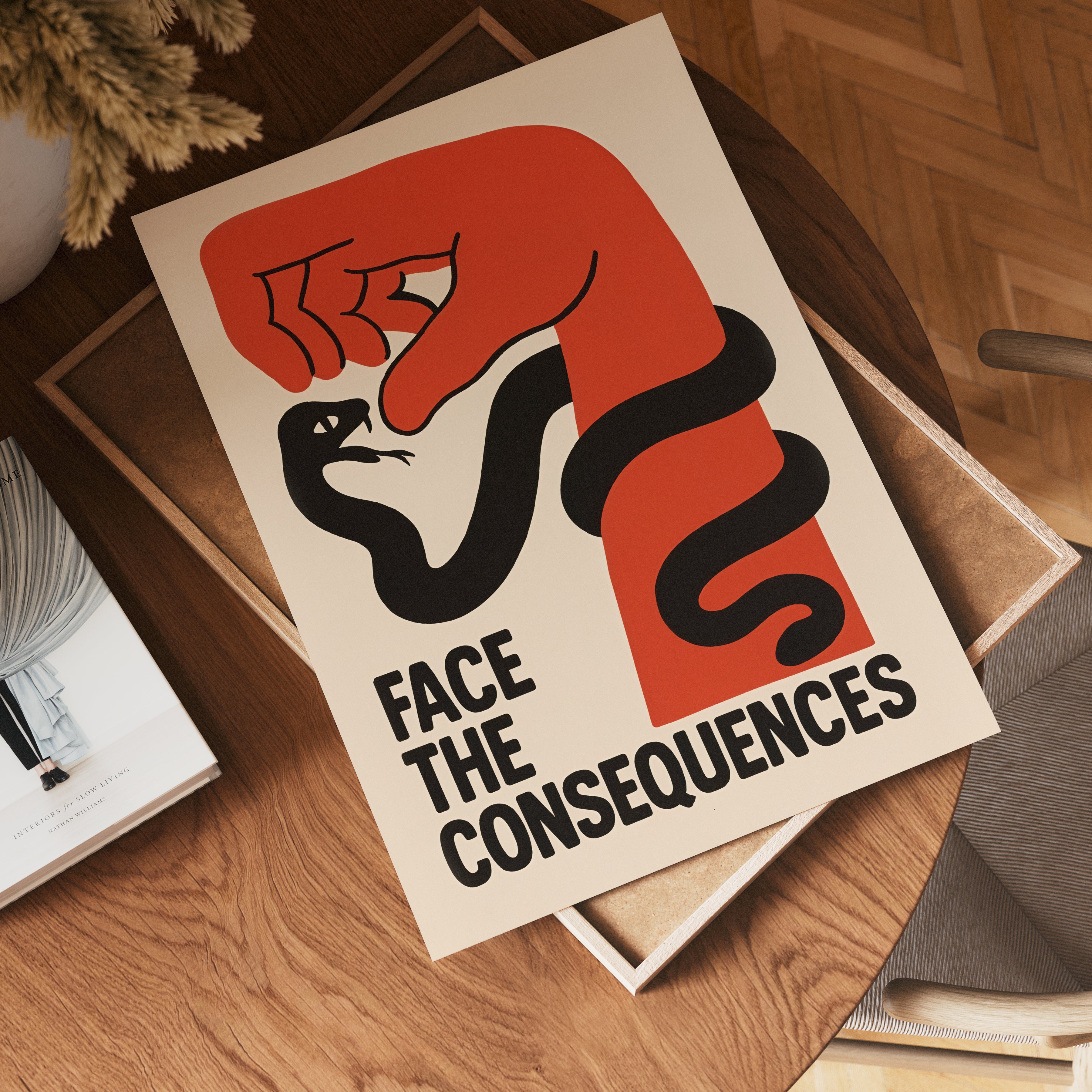 Face the Consequences – affisch med snyggt motiv, köp enkelt hos Bozetto i flera storlekar