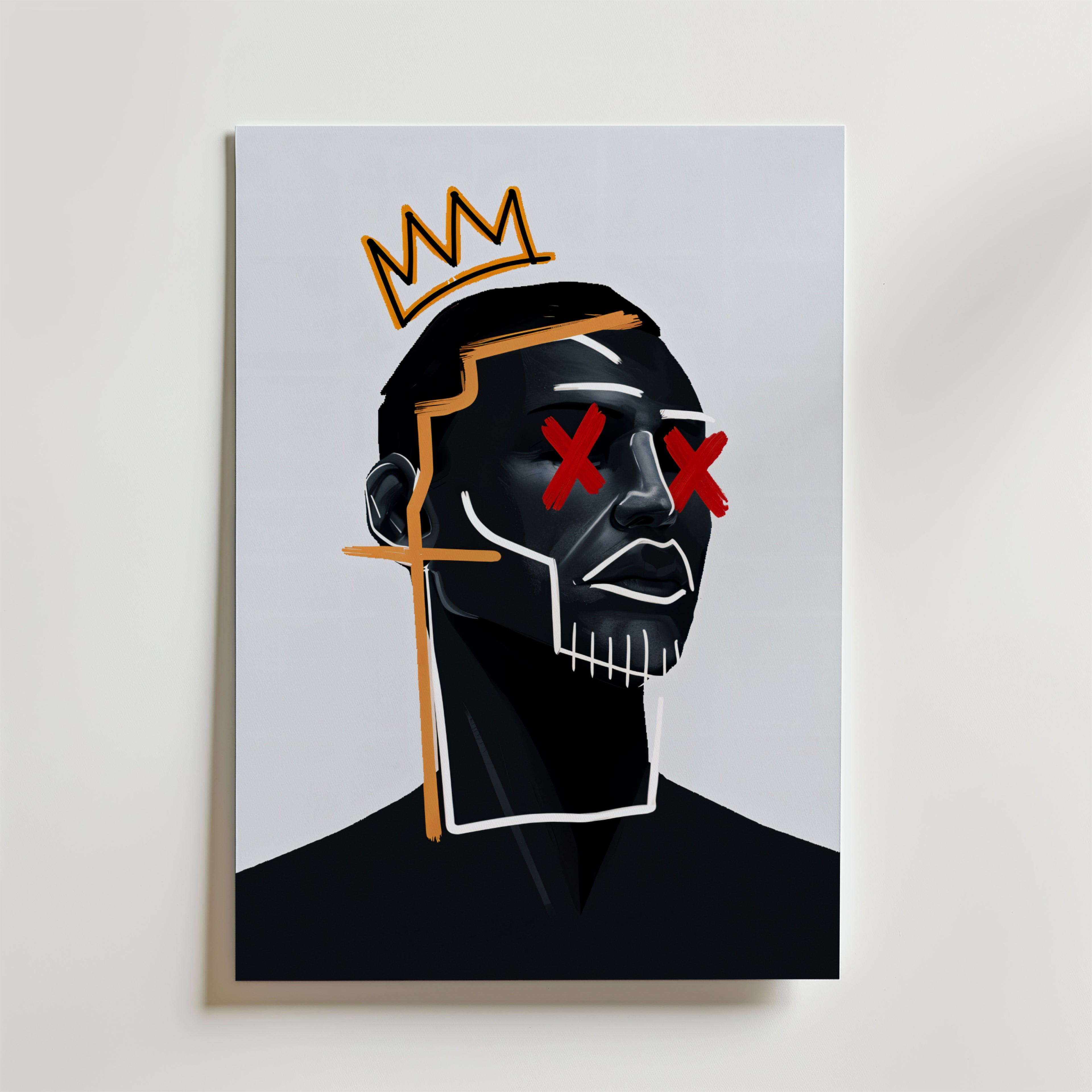 Crowned Silence Poster – En kraftfull och minimalistisk poster där klassisk skulptural estetik möter urban
